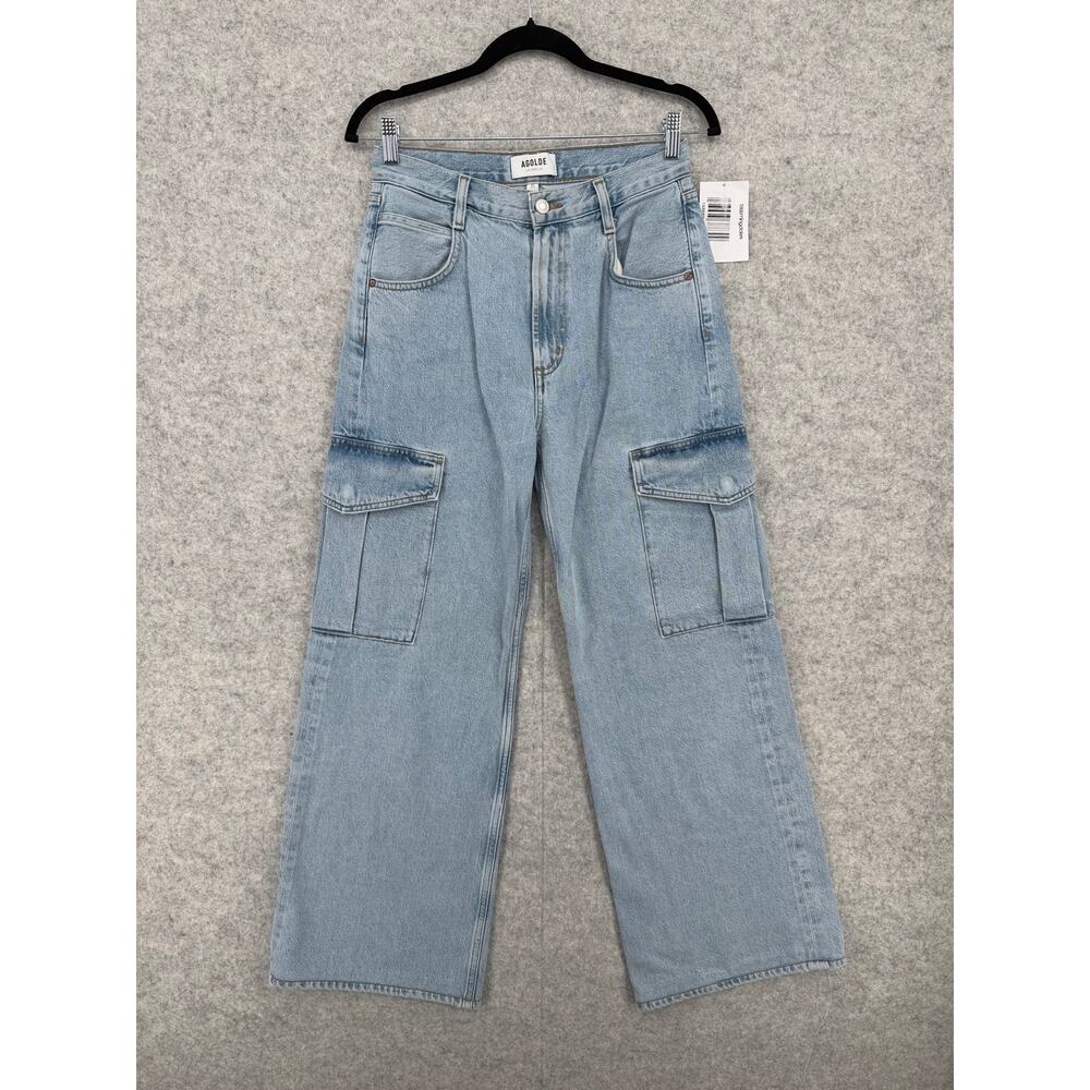 NEW AGOLDE Realm Light Blue Minka Cargo Jeans Size Women's 25